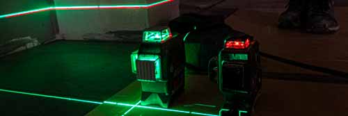 Rød og grønn laser